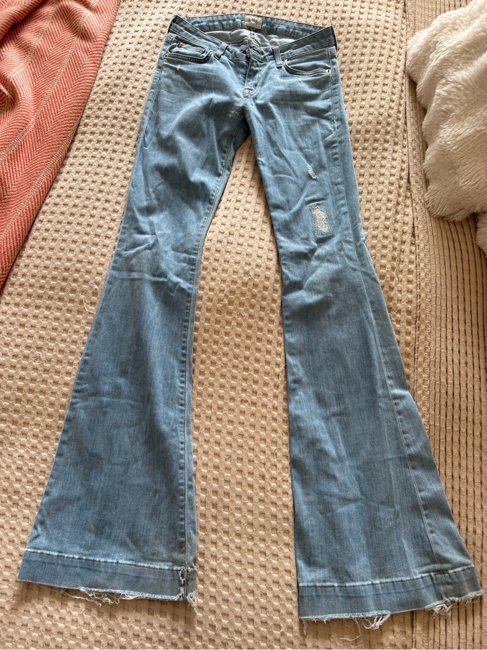 Hudson Jeans Low Rise Light Blue Flare Leg Jeans